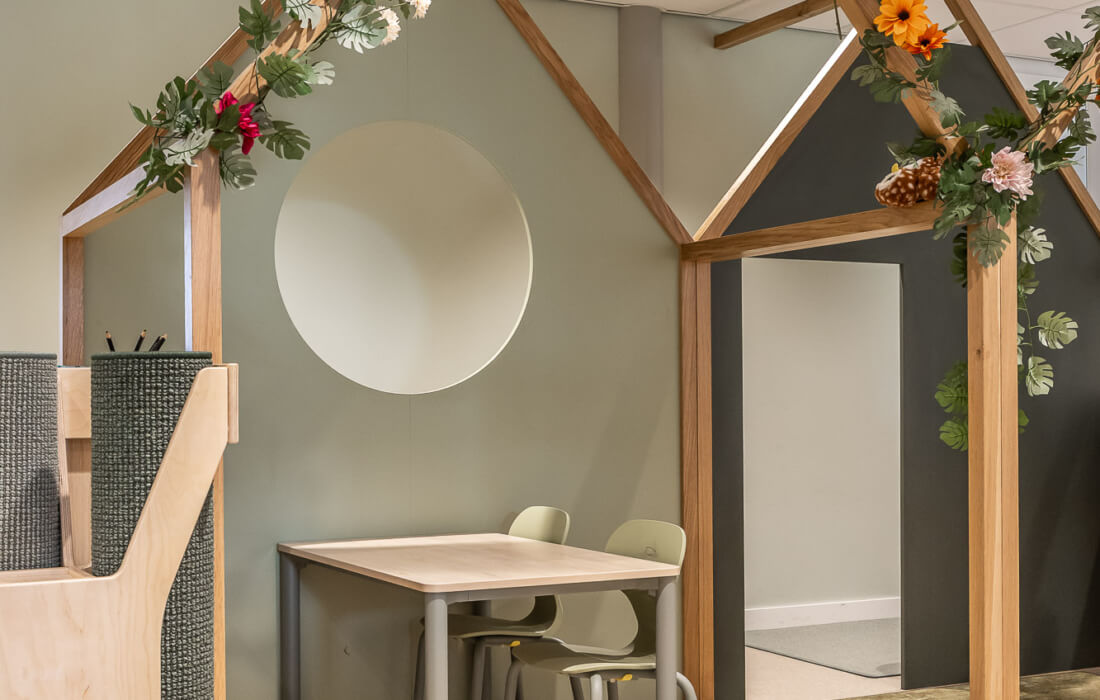 interieurbouw voor leerplein huisje voor basisschool
