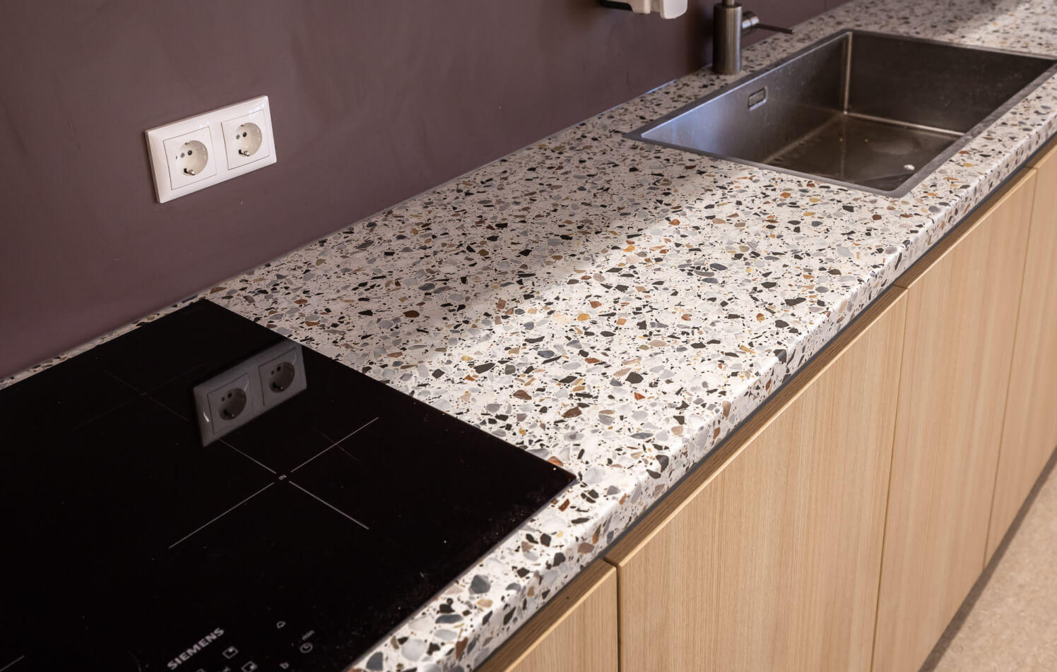 keuken aanrechtblad met terrazzo look